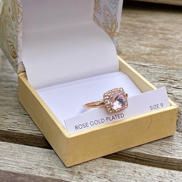 NWT CHARTER CLUB ROSE GOLD PLATED BLUSH CUBIC ZIRCONIA RING - 9 - Picture 3 of 7